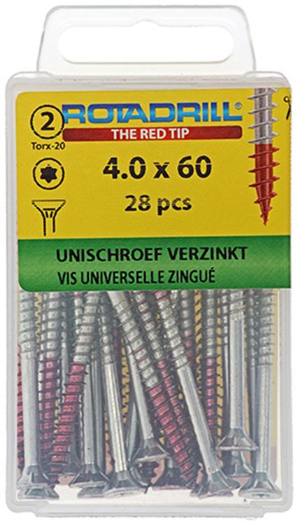 Afbeelding laden in galerijviewer, Rotadrill 1039940 - universeelschroef vktx vz 4.0x60mm (28) | 6 stuks
