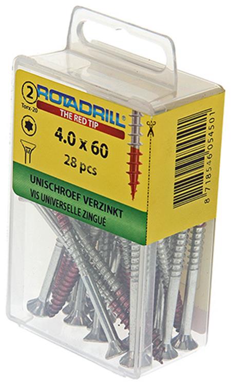 Afbeelding laden in galerijviewer, Rotadrill 1039940 - universeelschroef vktx vz 4.0x60mm (28) | 6 stuks