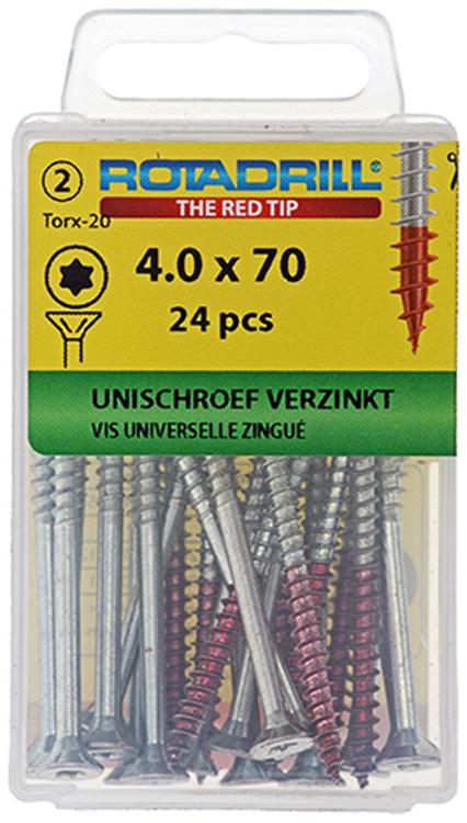 Afbeelding laden in galerijviewer, Rotadrill 1039941 - universeelschroef vktx vz 4.0x70mm (24) | 6 stuks
