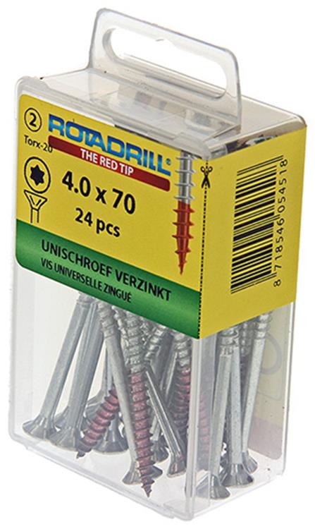 Afbeelding laden in galerijviewer, Rotadrill 1039941 - universeelschroef vktx vz 4.0x70mm (24) | 6 stuks