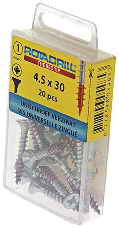 Afbeelding laden in galerijviewer, Rotadrill 1039781 - universeelschroef vk pzd vz 4.5x30mm (20) | 6 stuks