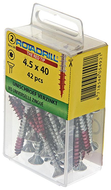 Afbeelding laden in galerijviewer, Rotadrill 1039943 - universeelschroef vktx vz 4.5x40mm (42) | 6 stuks