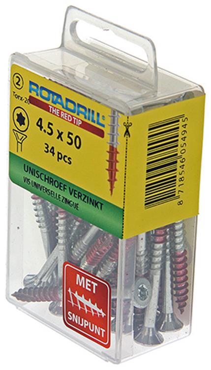 Afbeelding laden in galerijviewer, Rotadrill 1039944 - universeelschroef vktx vz 4.5x50mm (34) | 6 stuks