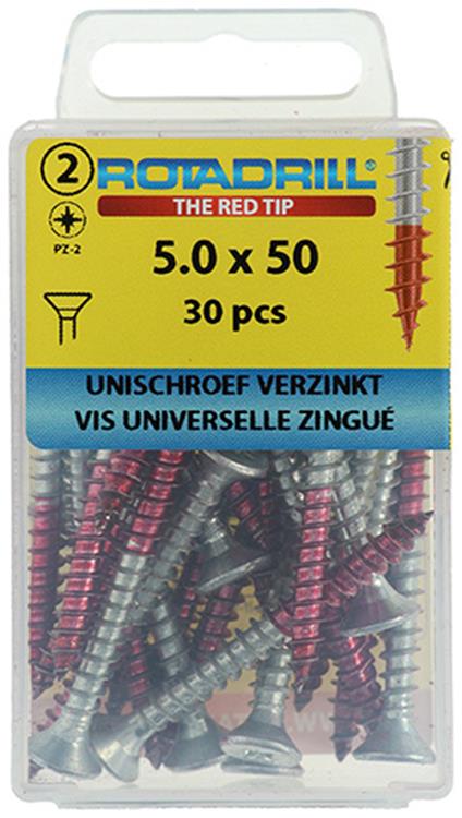 Afbeelding laden in galerijviewer, Rotadrill 1039809 - universeelschroef vk pzd vz 5.0x50mm (30) | 6 stuks