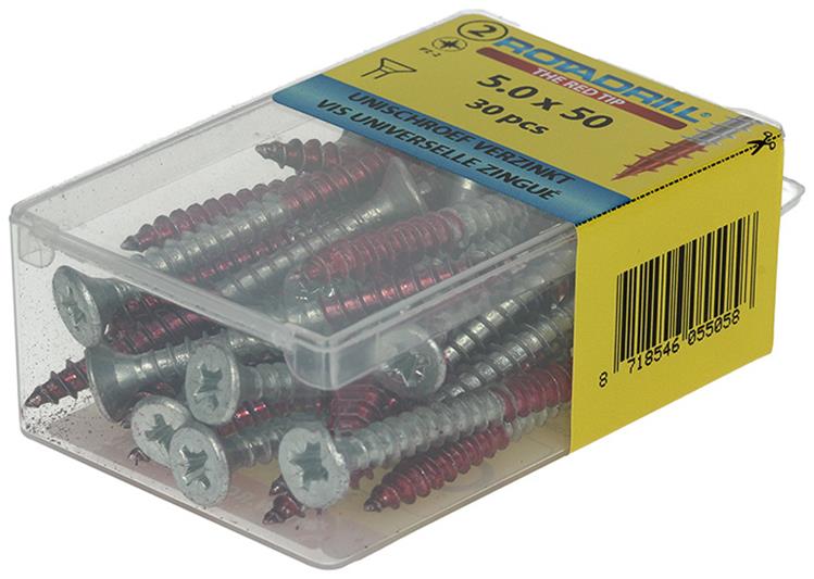 Afbeelding laden in galerijviewer, Rotadrill 1039809 - universeelschroef vk pzd vz 5.0x50mm (30) | 6 stuks