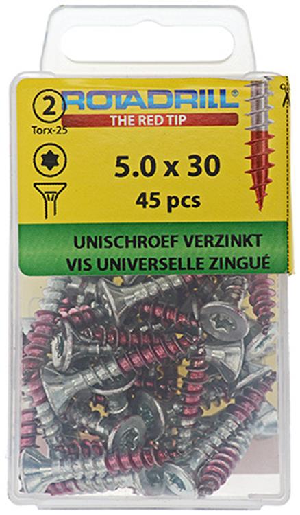 Afbeelding laden in galerijviewer, Rotadrill 1039947 - universeelschroef vktx vz 5.0x30mm (45) | 6 stuks