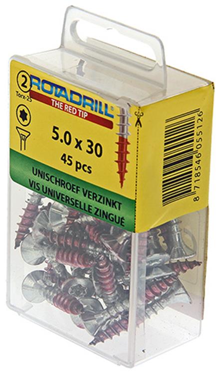 Afbeelding laden in galerijviewer, Rotadrill 1039947 - universeelschroef vktx vz 5.0x30mm (45) | 6 stuks
