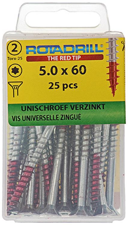 Afbeelding laden in galerijviewer, Rotadrill 1039950 - universeelschroef vktx vz 5.0x60mm (25) | 6 stuks