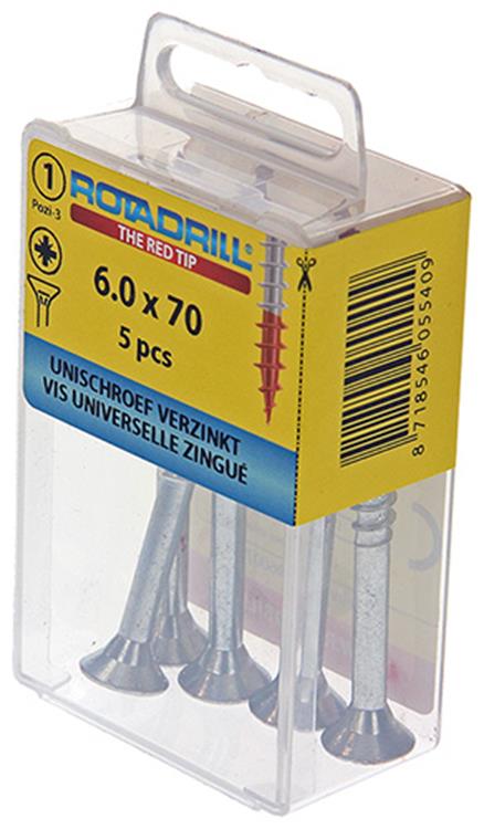 Afbeelding laden in galerijviewer, Rotadrill 1039788 - universeelschroef vk pzd vz 6.0x70mm (5) | 6 stuks