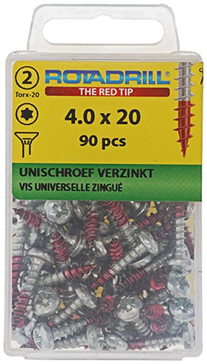 Afbeelding laden in galerijviewer, Rotadrill 1039933 - universeelschroef vktx vz 4.0x20mm (90) | 6 stuks