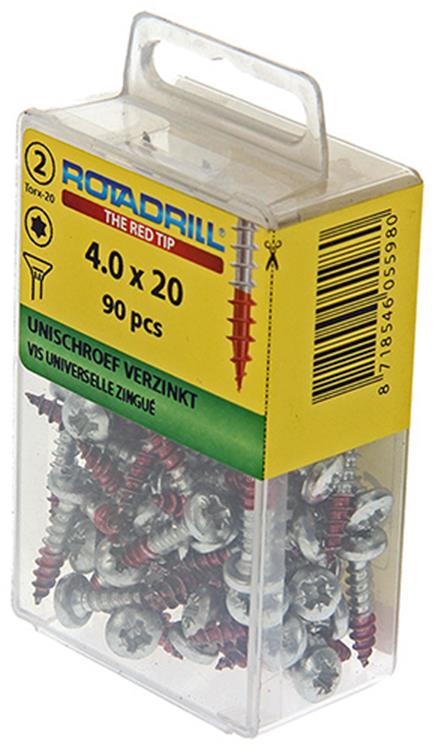 Afbeelding laden in galerijviewer, Rotadrill 1039933 - universeelschroef vktx vz 4.0x20mm (90) | 6 stuks