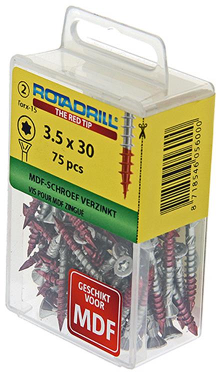 Afbeelding laden in galerijviewer, Rotadrill 1039909 - mdf-schroef 75°-vk tx vz 3.5x30mm (75) | 6 stuks