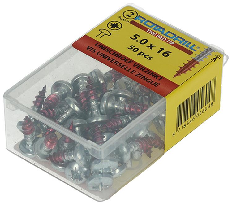 Afbeelding laden in galerijviewer, Rotadrill 1039831 - universeelschroef ck pzd vz 5.0x16mm (50) | 6 stuks