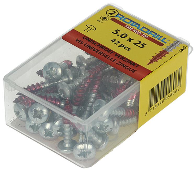 Afbeelding laden in galerijviewer, Rotadrill 1039833 - universeelschroef ck pzd vz 5.0x25mm (42) | 6 stuks