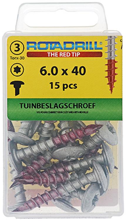 Afbeelding laden in galerijviewer, Rotadrill 1039923 - tuinbeslagschroef ar-coating tx 6.0x40mm (15) | 6 stuks