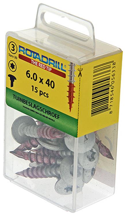 Afbeelding laden in galerijviewer, Rotadrill 1039923 - tuinbeslagschroef ar-coating tx 6.0x40mm (15) | 6 stuks
