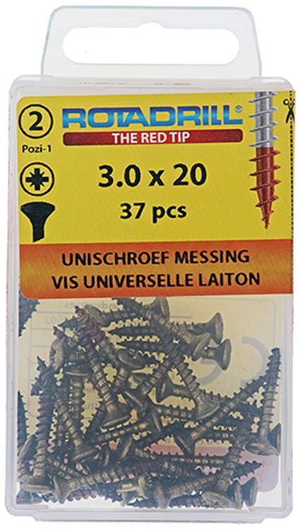 Afbeelding laden in galerijviewer, Rotadrill 1039879 - universeelschroef messing lk pzd 3,0x20mm (37) | 6 stuks