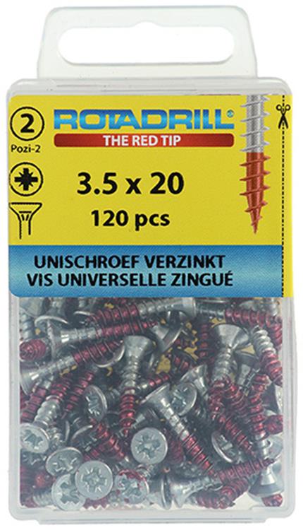 Afbeelding laden in galerijviewer, Rotadrill 1039794 - universeelschroef vk pzd vz 3.5x20mm (120) | 6 stuks