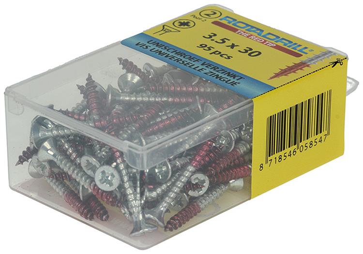 Afbeelding laden in galerijviewer, Rotadrill 1039796 - universeelschroef vk pzd vz 3.5x30mm (95) | 6 stuks