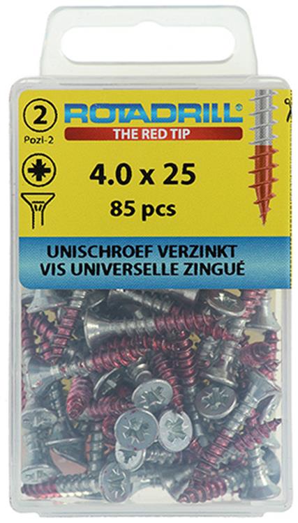 Afbeelding laden in galerijviewer, Rotadrill 1039799 - universeelschroef vk pzd vz 4.0x25mm (85) | 6 stuks