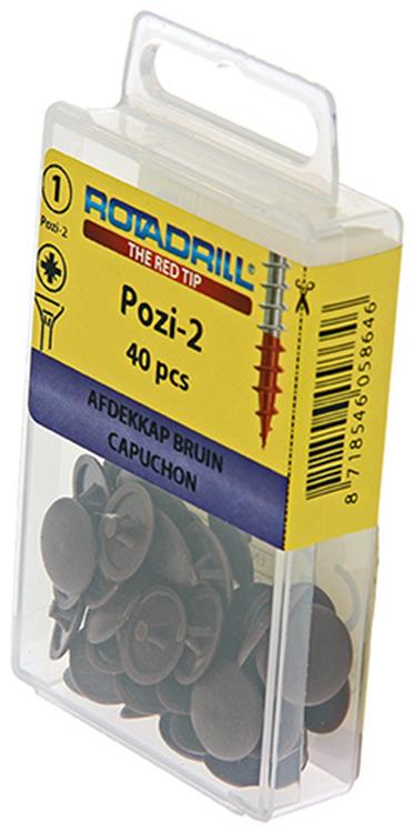 Afbeelding laden in galerijviewer, Rotadrill 1039838 - afdekkapje pzd 2 bruin (40) | 6 stuks