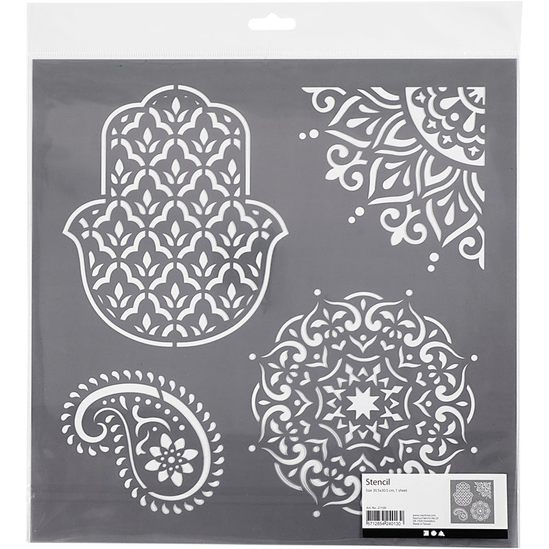 Afbeelding laden in galerijviewer, Https: www.cchobby.nl sjabloon-etnische-motieven-afm-30-5x30-5-cm-dikte-0-31-mm-1-vel