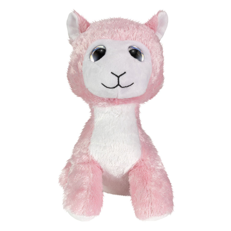 Afbeelding laden in galerijviewer, Lumo stars knuffel lama olivia 24cm pluche speelgoed roze wit.