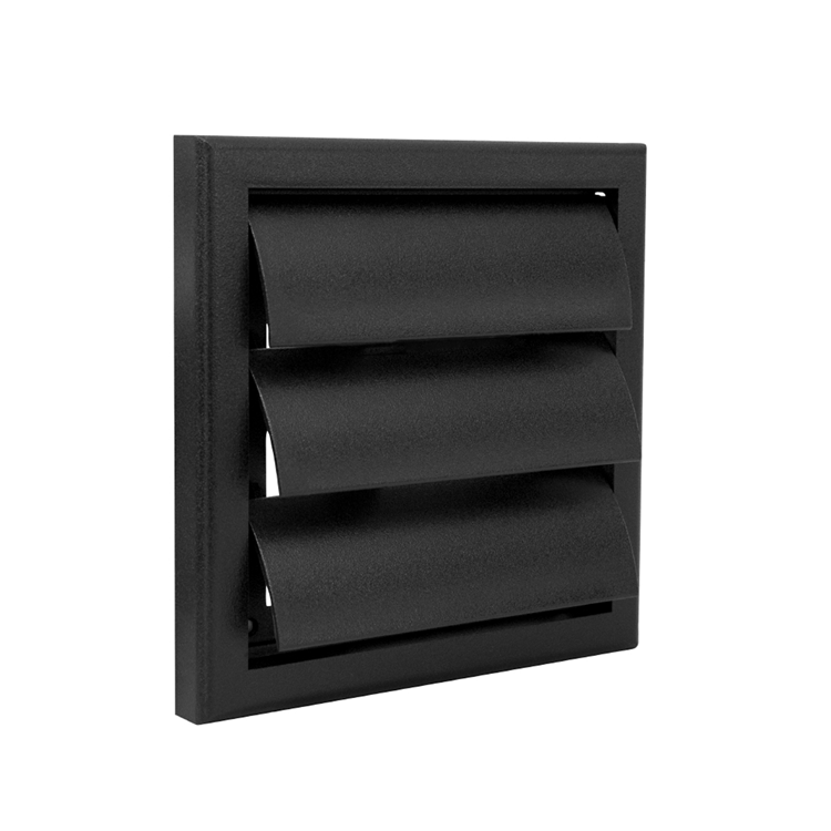 Afbeelding laden in galerijviewer, Renson 1069265 - opbouw dampkaprooster pvc 733 (154x154) str 9005 (zwart) | 2 stuks