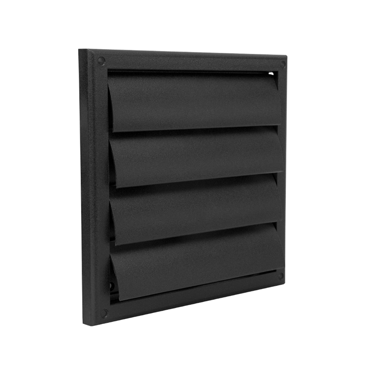 Afbeelding laden in galerijviewer, Renson 1069266 - opbouw dampkaprooster pvc 733 (187x187) str 9005 (zwart) | 2 stuks