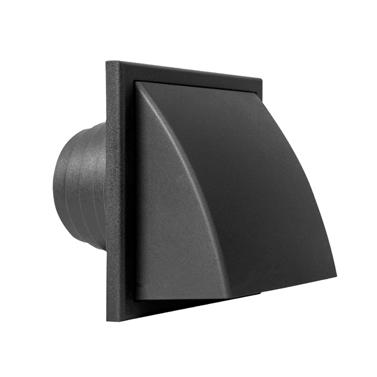 Afbeelding laden in galerijviewer, Renson 1069267 - dampkaprooster 1 klep pvc 741 (100-130) str 9005 (zwart) | 2 stuks