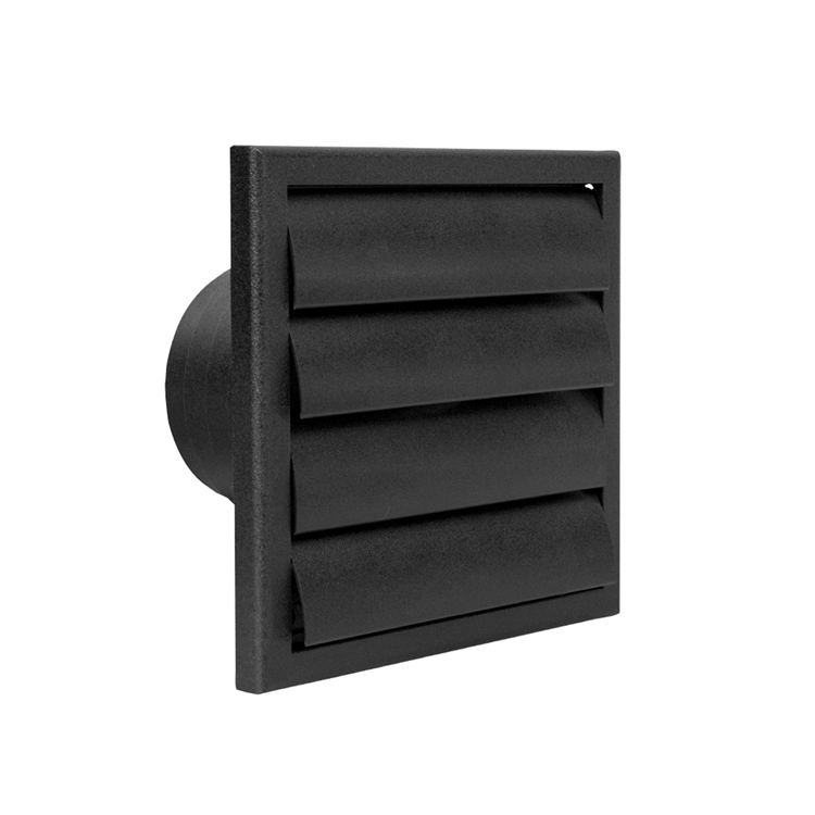Afbeelding laden in galerijviewer, Renson 1069268 - dampkaprooster 4 klep pvc 742 (100-130) str 9005 (zwart) | 2 stuks