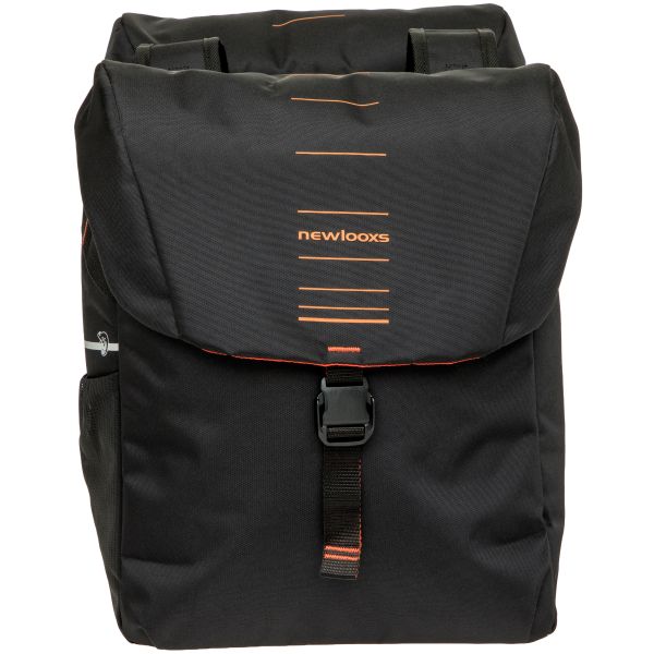 Afbeelding laden in galerijviewer, Newlooxs tas new looxs vigo dubbel | zwart oranje | 40l