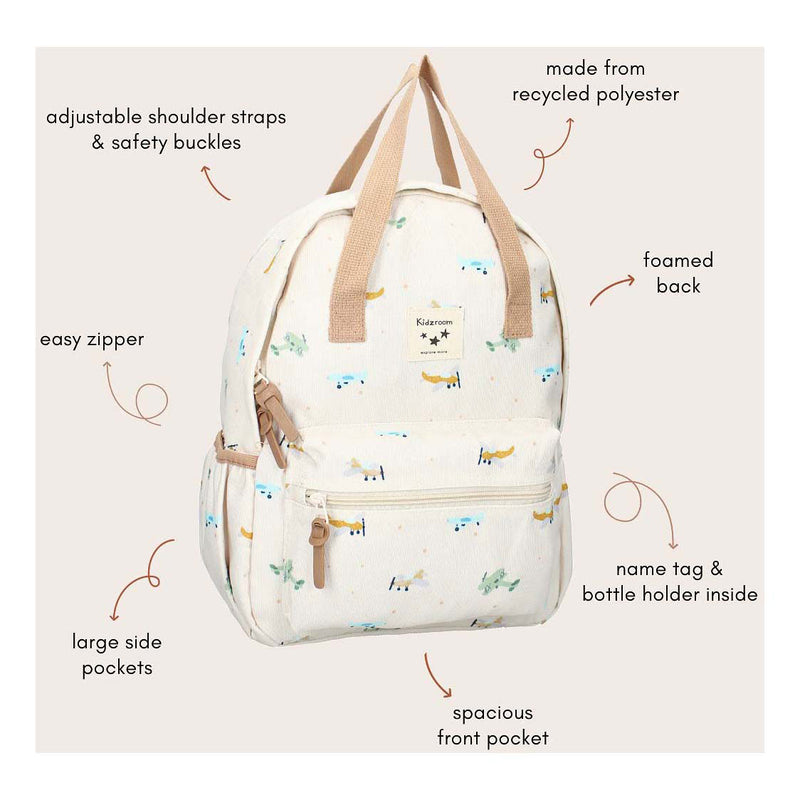 Load image into Gallery viewer, Kidzroom rugzak lille small talk vliegtuigen