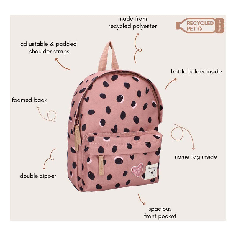 Load image into Gallery viewer, Kidzroom rugzak loving days zwarte stippen