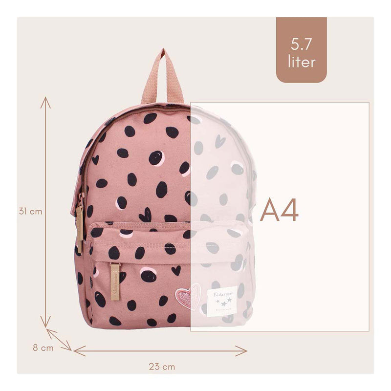 Load image into Gallery viewer, Kidzroom rugzak loving days zwarte stippen