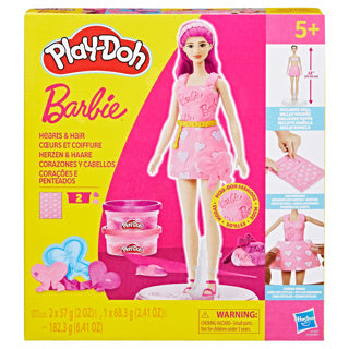 Afbeelding laden in galerijviewer, Play-doh -set barbiepop hartjes en haar - boetseerklei