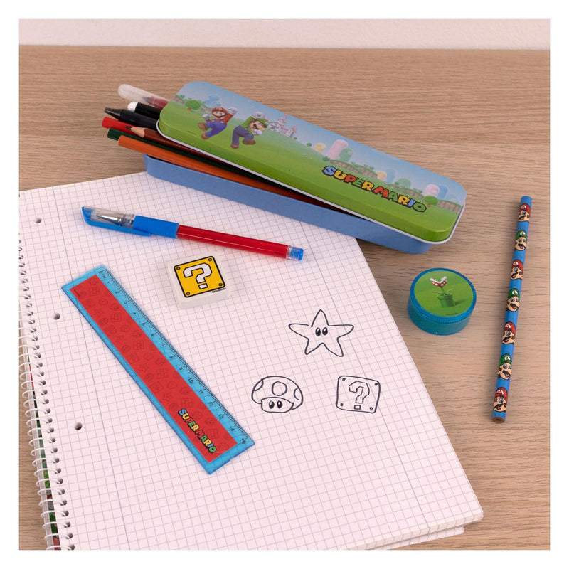 Afbeelding laden in galerijviewer, Undercover gmbh undercover super mario schoolset - 7-delig blik met schrijfwaren.