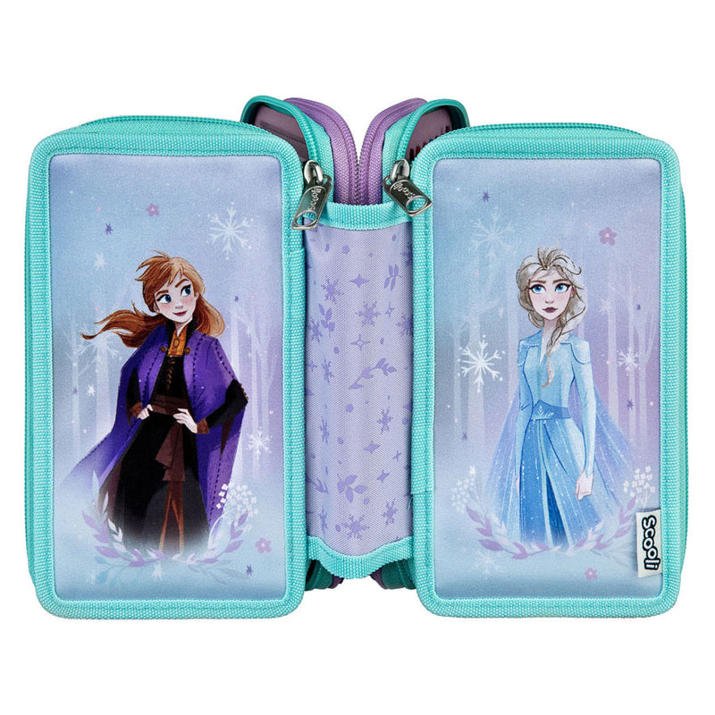 Afbeelding laden in galerijviewer, Undercover etui disney frozen 3-vaks gevuld schoolset multi kleuren.