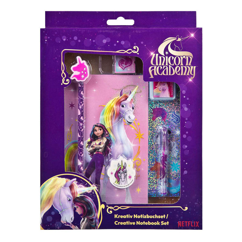Laden Sie das Bild in Galerie -Viewer, Undercover unicorn academy creatieve set met notitieboek, 8dlg