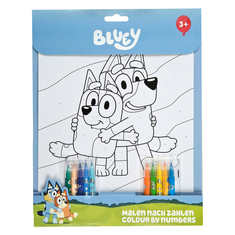 Load image into Gallery viewer, Undercover kleuren op nummer set bluey