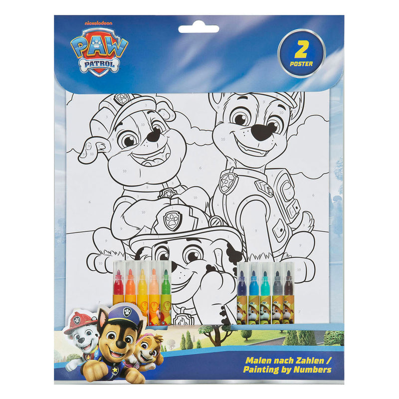 Load image into Gallery viewer, Undercover kleuren op nummer set paw patrol