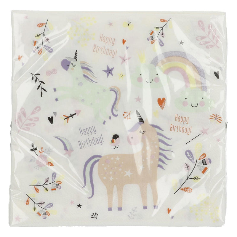 Load image into Gallery viewer, Folat bv servetten unicorns rainbows, 20st.