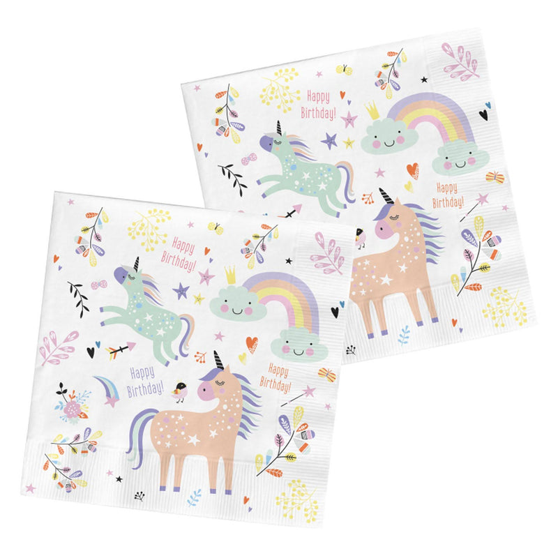 Load image into Gallery viewer, Folat bv servetten unicorns rainbows, 20st.