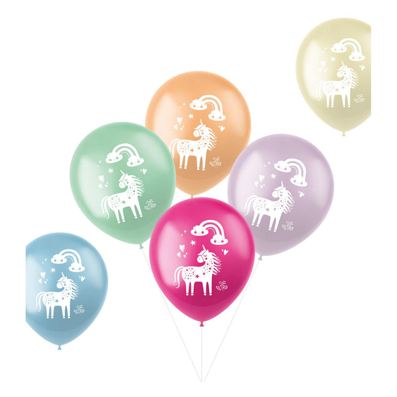 Load image into Gallery viewer, Folat bv latex ballonnen unicorns rainbows, 6st.