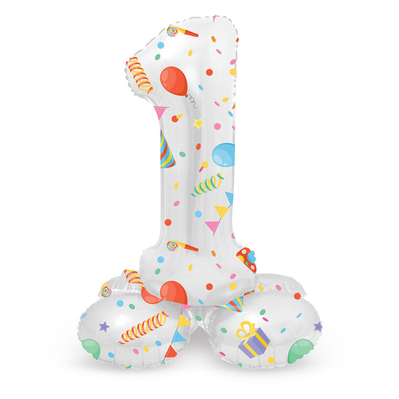 Load image into Gallery viewer, Folat bv staande folieballon joyful party cijfer 1 -72cm