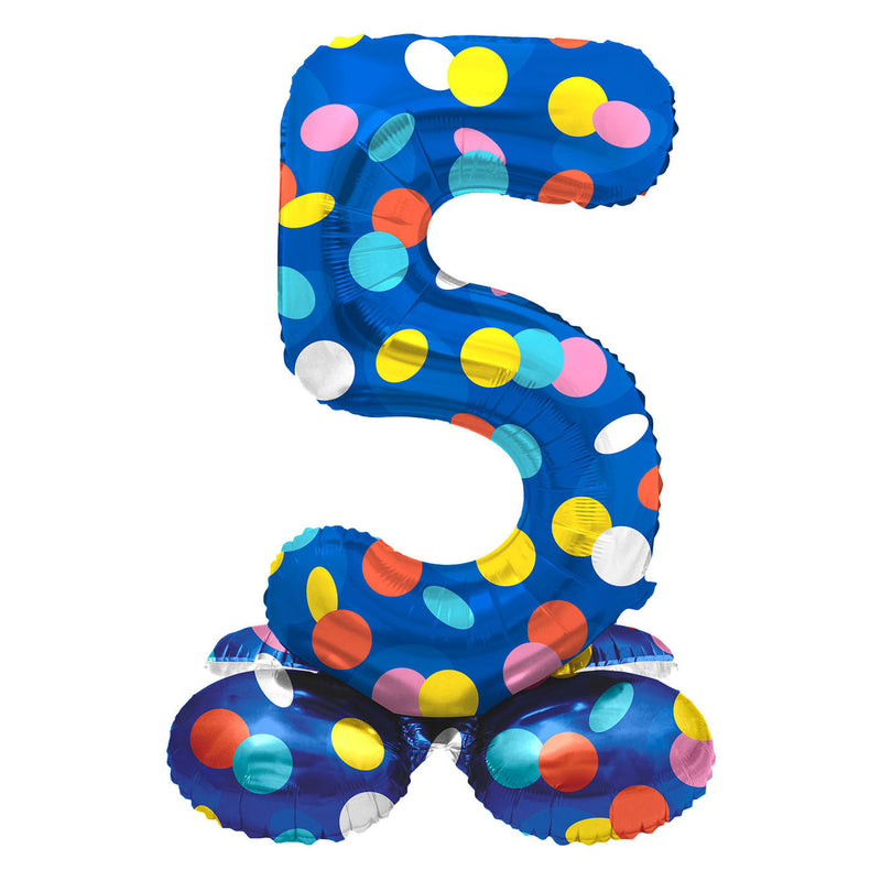 Load image into Gallery viewer, Folat bv staande folieballon colorful dots cijfer 5 - 72cm