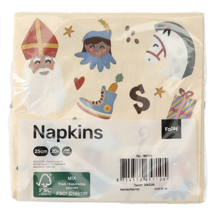 Load image into Gallery viewer, Folat bv servetten welkom sint pieten, 20st.