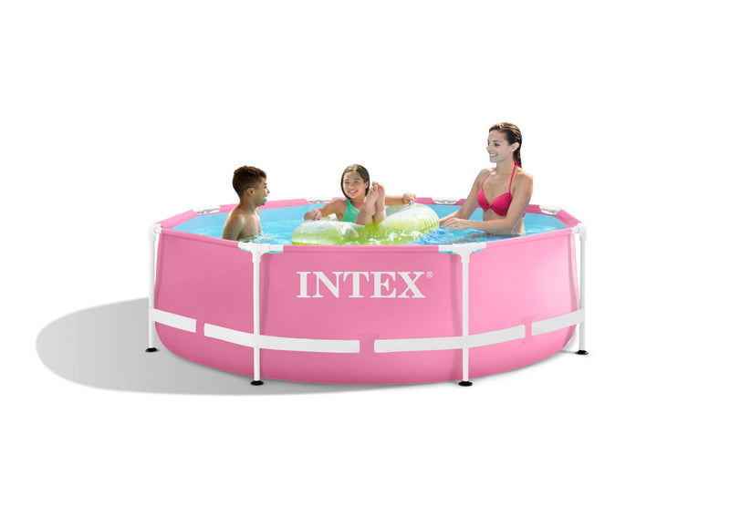 Load image into Gallery viewer, Intex pink metal frame zwembad 244 x 76 cm