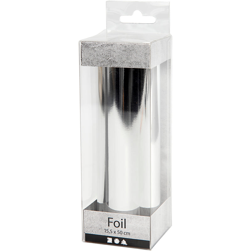 Load image into Gallery viewer, Creativ company https: www.cchobby.nl deco-folie-b-15-5-cm-dikte-0-02-mm-zilver-50-cm-1-rol