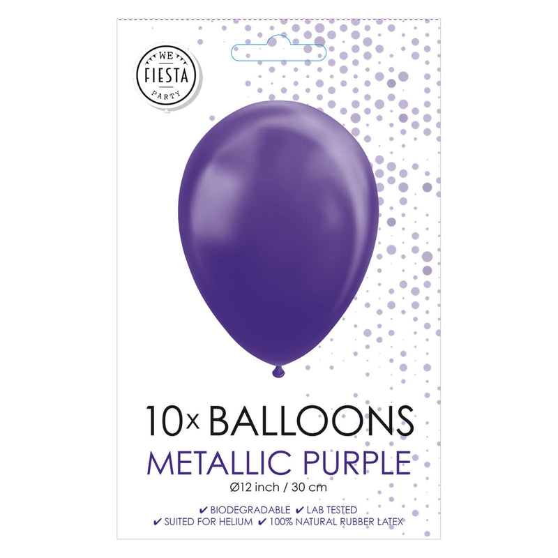Laden Sie das Bild in Galerie -Viewer, Globos ballonnen metallic paars 30cm, 10st.
